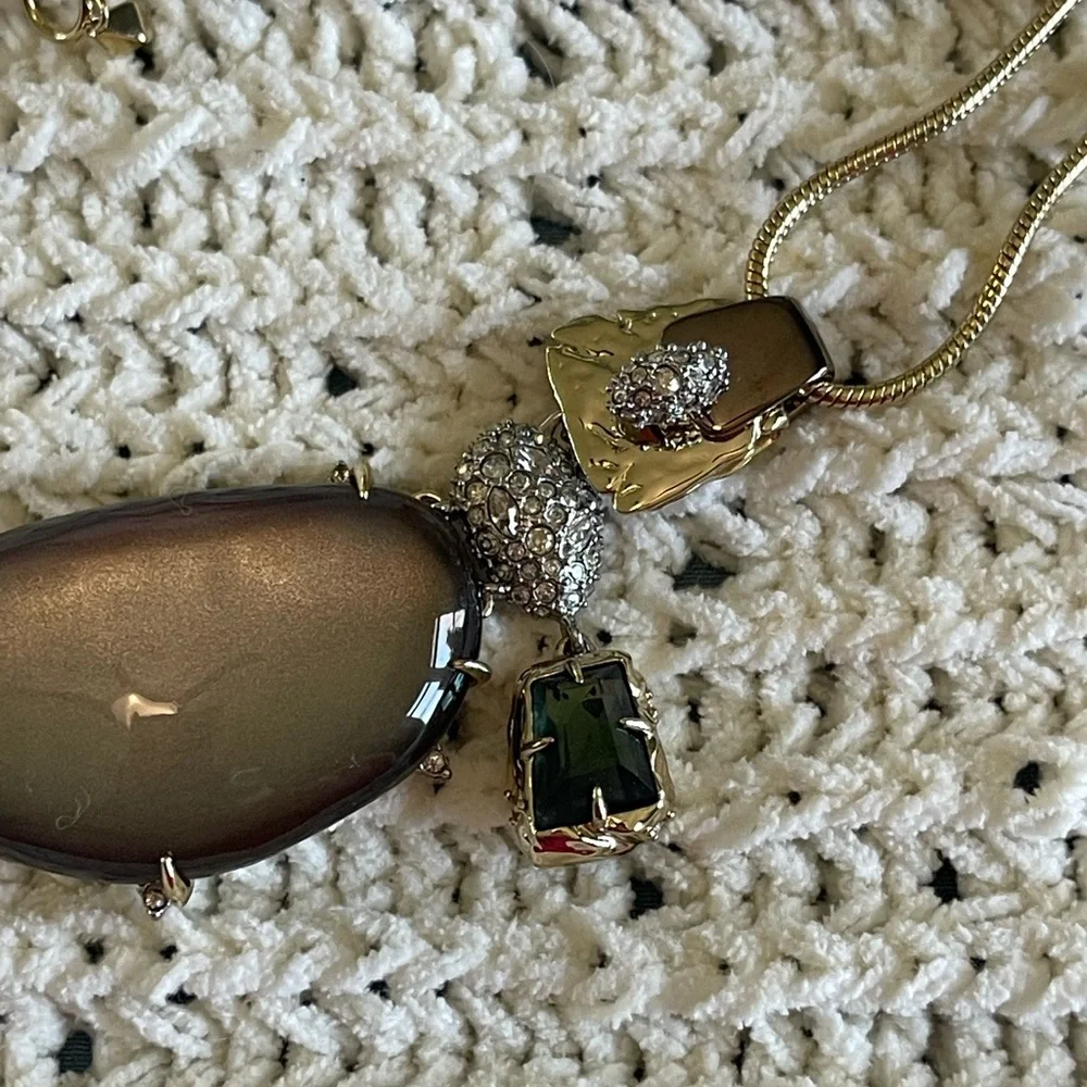Alexis Bittar Gold and Silver Necklace with Stone Accents - Picture 4 of 7